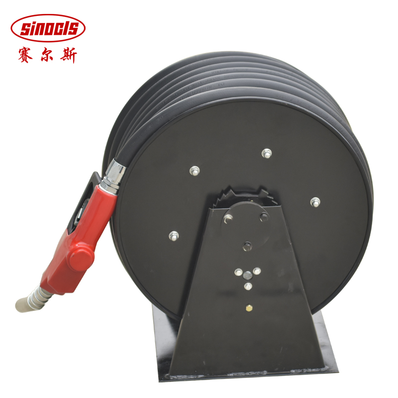 Premium Fuel Hose Reel with Adjustable Nozzle for Efficient Dispensing