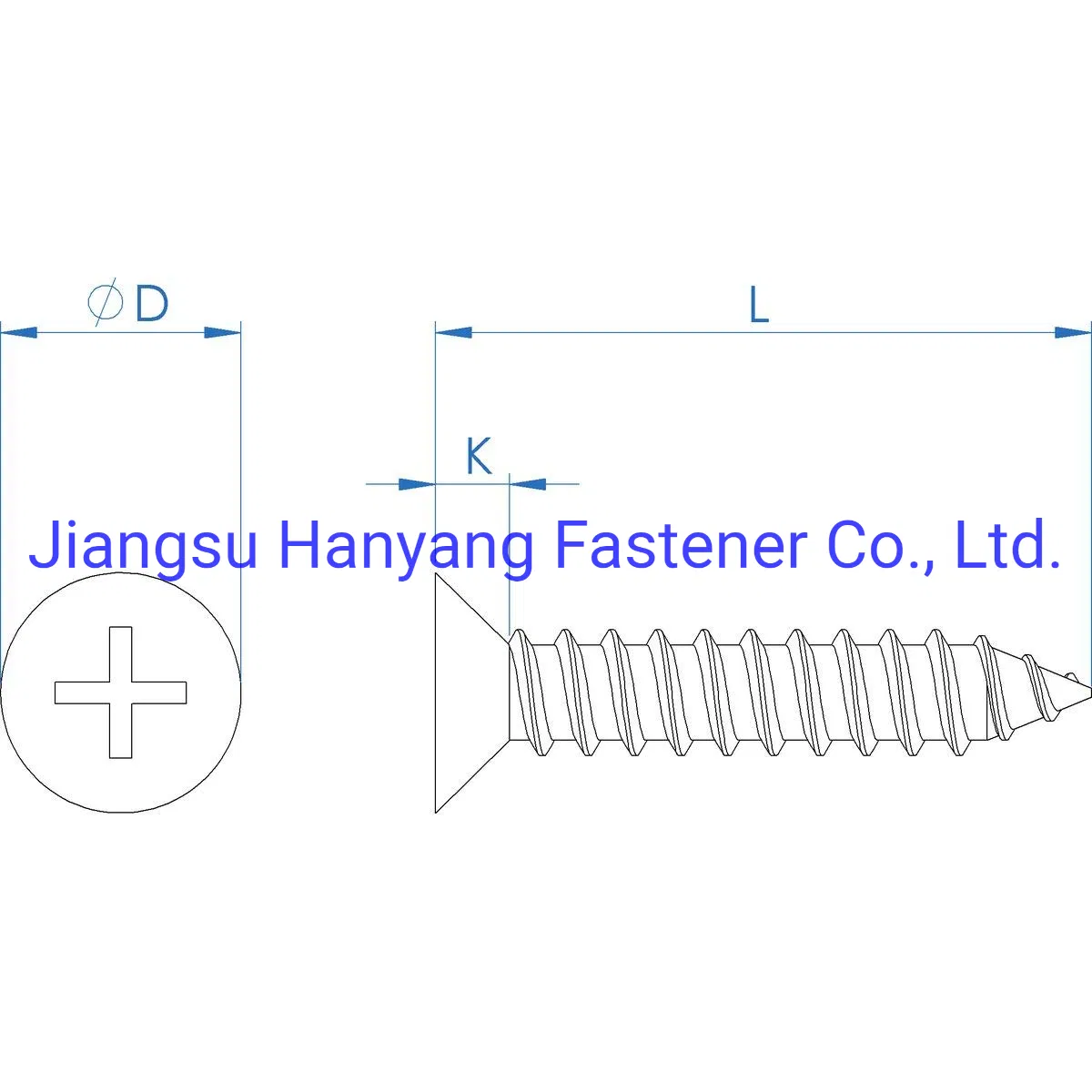 Self Tapping Countersunk Screws for Metal