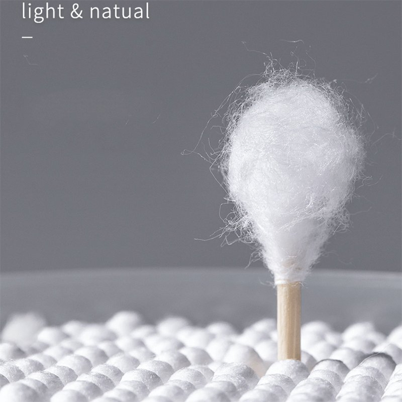 100 Count Double Round Thick Tips Biodegradable Cotton Buds for Ears