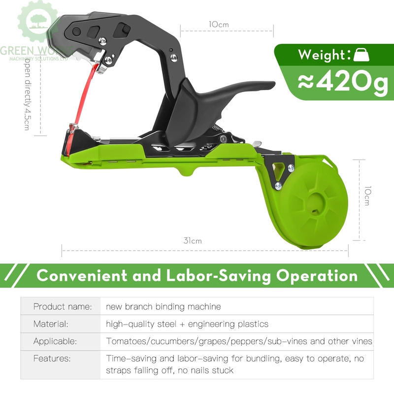 Garden Plant Tying Machine with Lightweight Plant Vine Tying Tape Machine Tool for Tomatoes, Grapes and Vegetable Tie