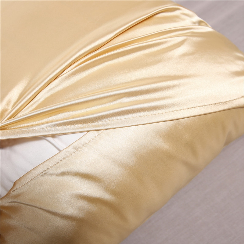 Pillowcase 100 Silk Imitated Pillow Cover Silky Satin Hair Beauty Pillow Case Comfortable Pillow Case Solid Home Decor 4 Sizes
