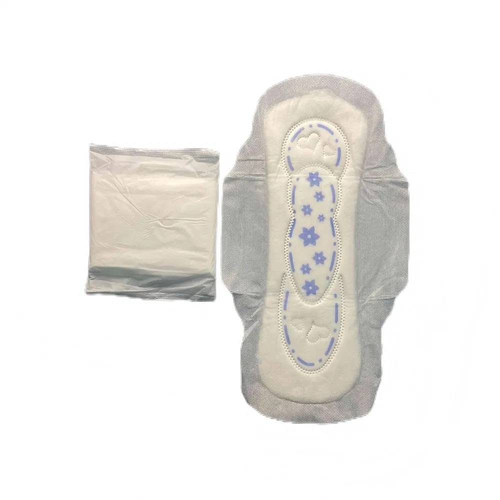 China Daily Use 100% Organic Cotton Soft Whispering Sanitary Napkin Feminine Pad