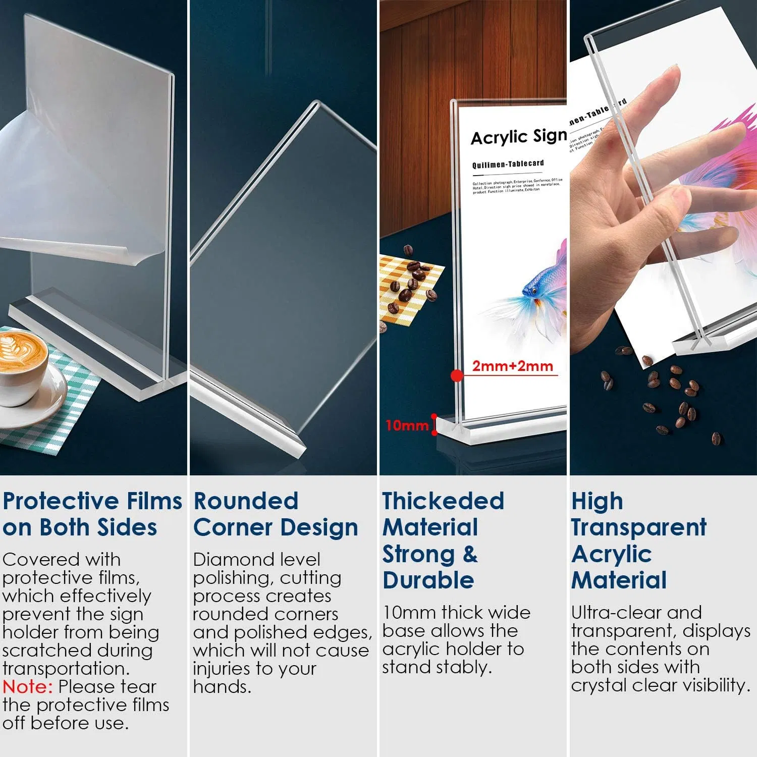 Best Selling Restaurant Acrylic Menu Sign Holder with UV Protection