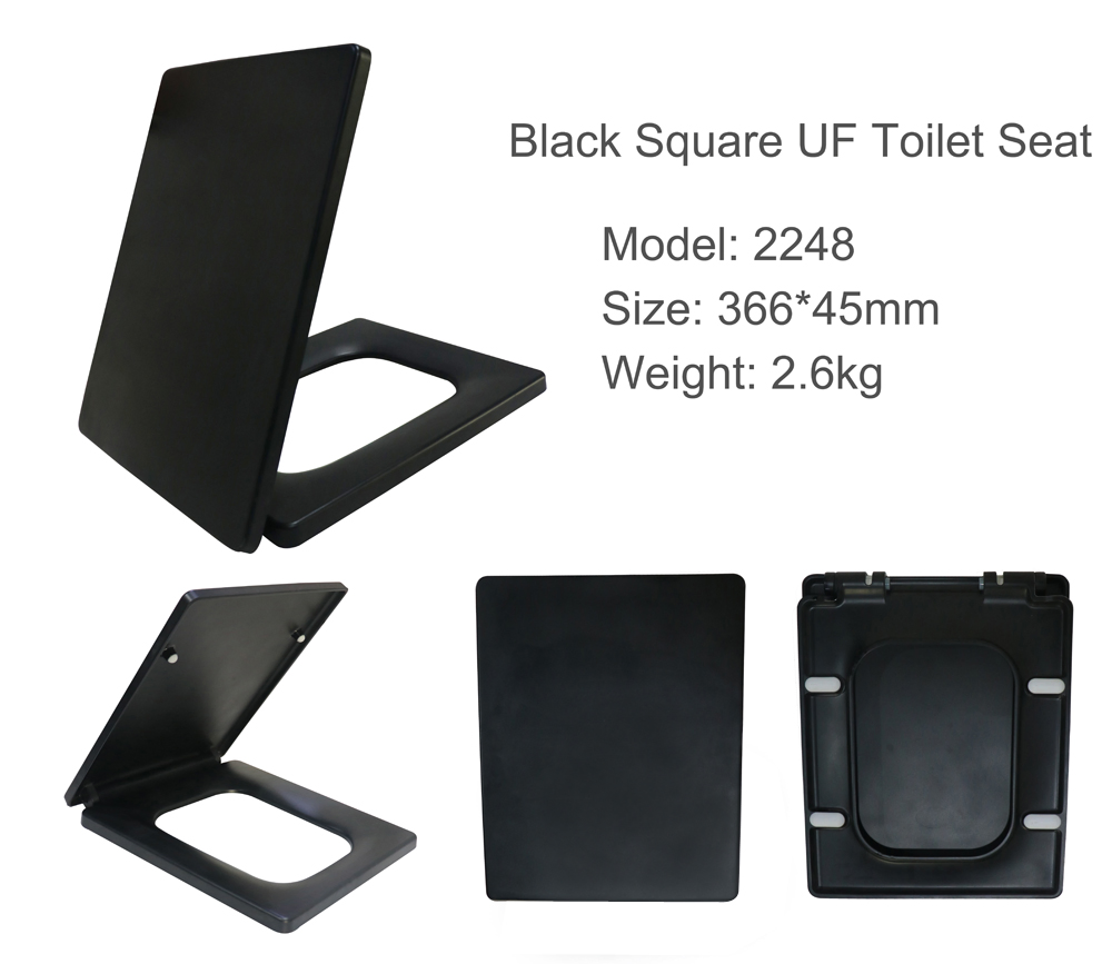 High Quality Black Urea Ceramic Square Toilet Seat Duroplast