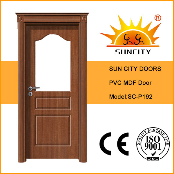 China Wholesale Veneer PVC Toilet Glass Door (SC-P192)