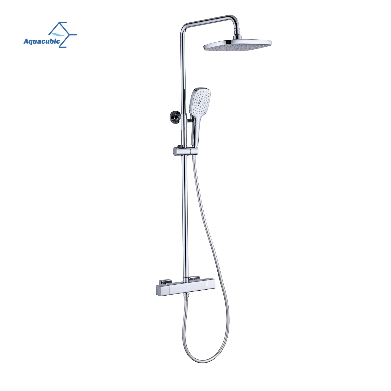 Simply Bathroom Chrome Shower Mixing Valve Wall Mounted Brass Bath 38 Degree Thermostatic Shower Mixer Tap