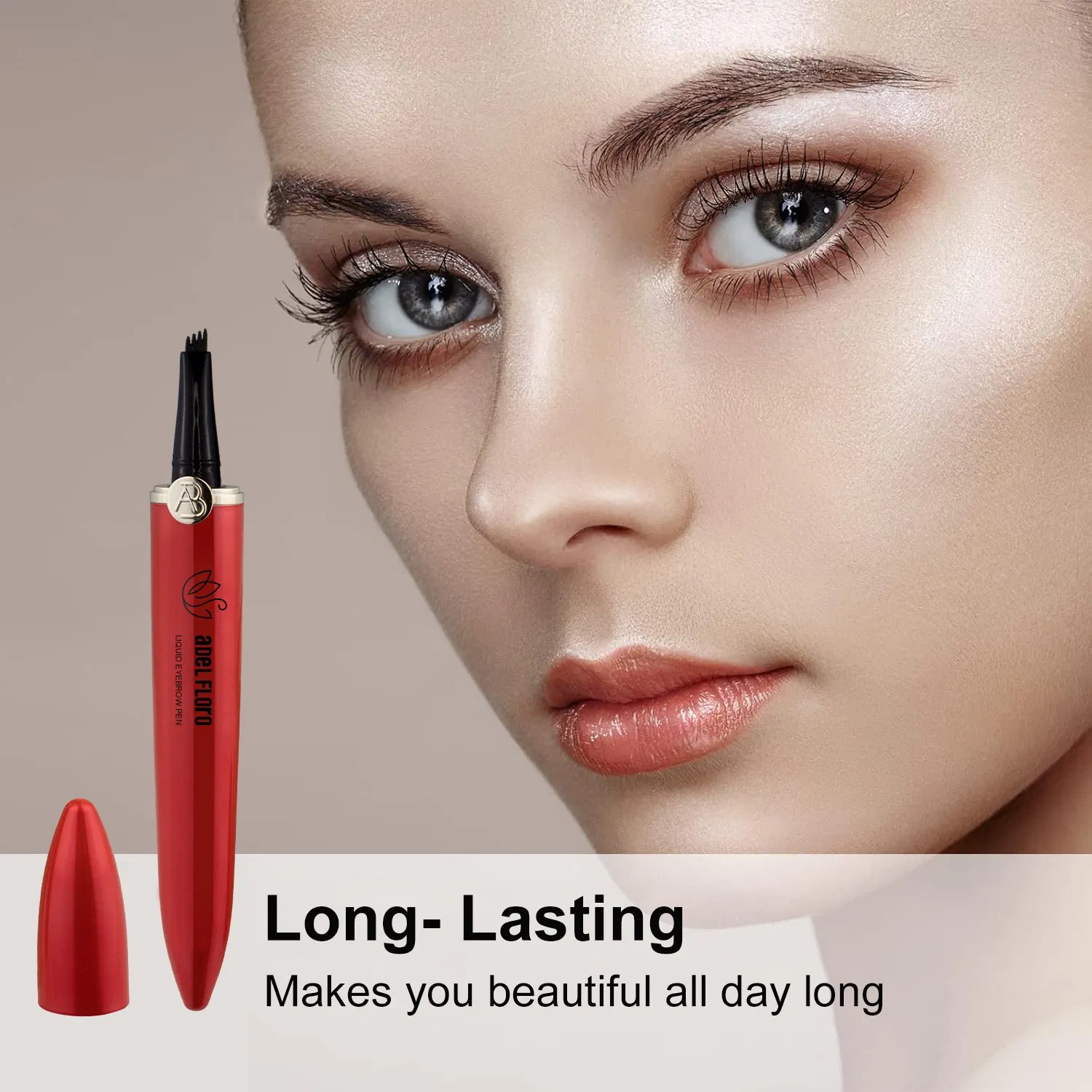 Waterproof Smudge Proof Long Lasting Liquid Eyebrow Pencil 4-Fork-Tip Dark Brown