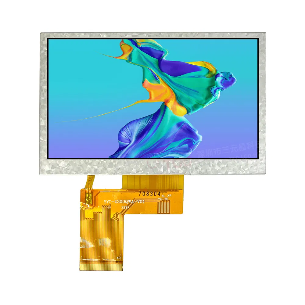 40 Pin 480*RGB*272 TFT Transmissive RGB 24-Bit Interface 500 Bright 4.3 Inch LCD Display