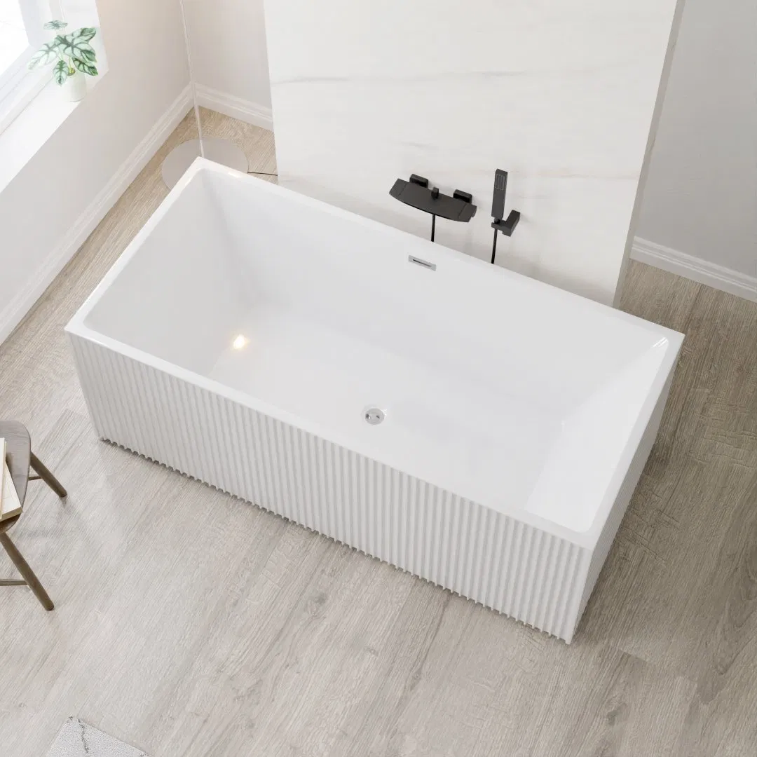 Глубокая отдельностоящая ванна в полоску Classic Elegant