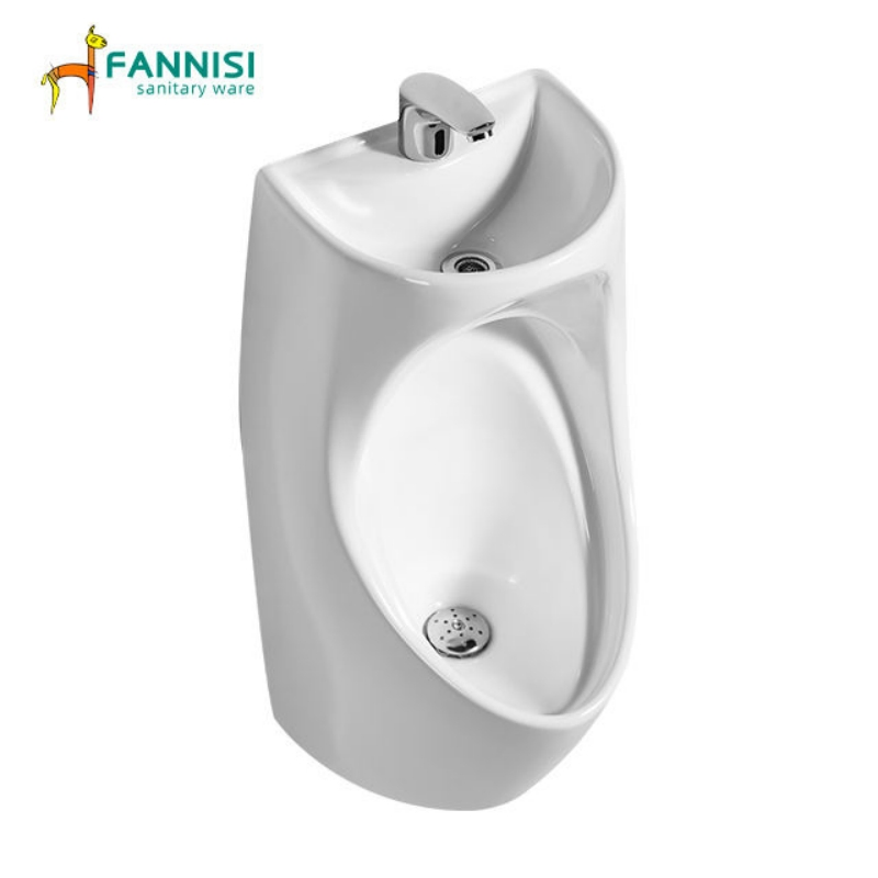 Factory Wholesale Wall Mounted Modern Ceramic Sensor Urinal with Wash Basin