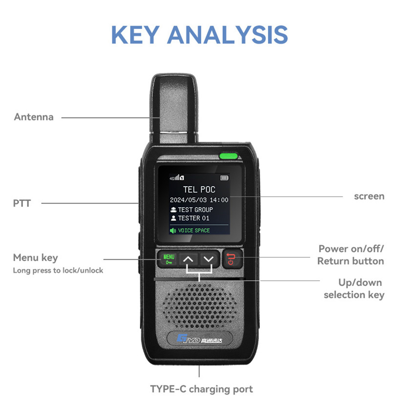 Рация C100 Poc LTE с SIM-картой, дальность >30 км