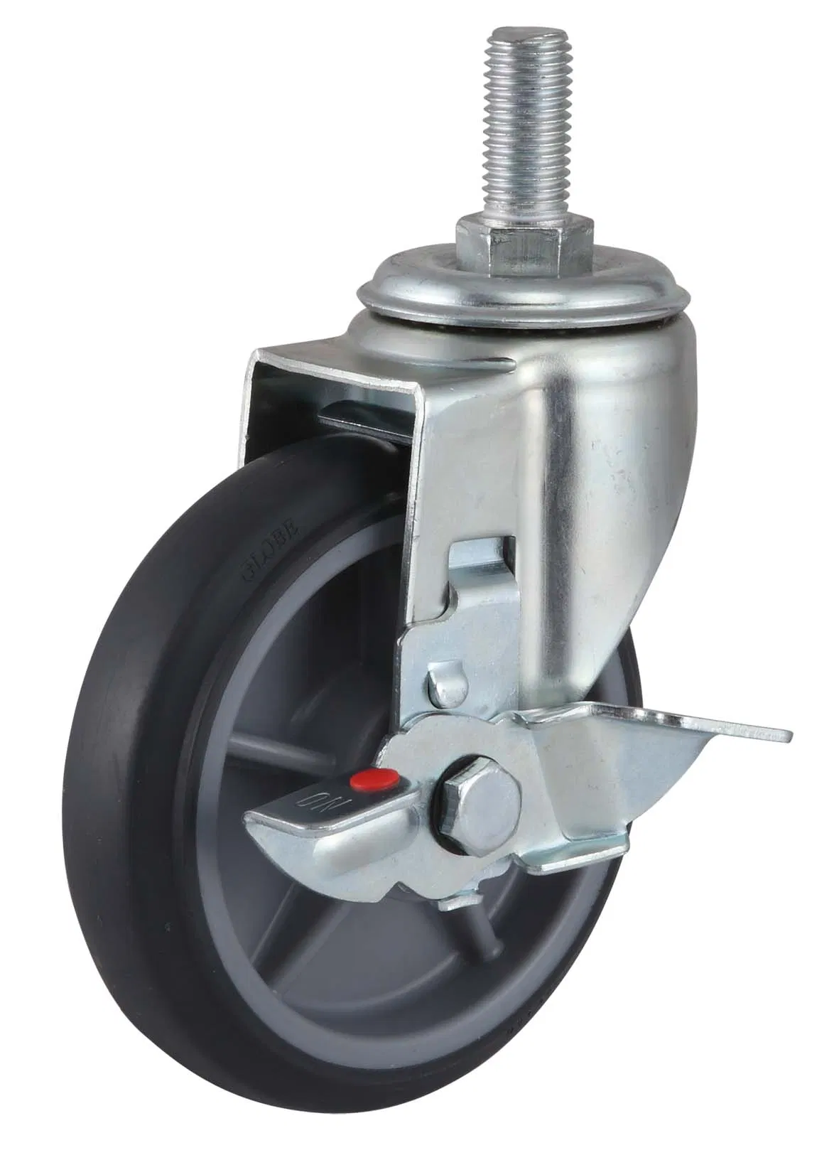 Globe Furniture Wheels Threaded Stem Industrial TPR Casters Wheels for Leg Facilities