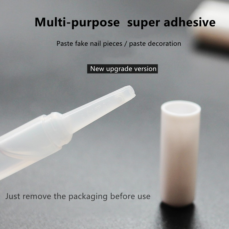 Professional Free Waterproof Super Clear Mini False Nail Art Glue Good Press on Artificial Hypoallergen Nail Decoration Adhesive with Brush