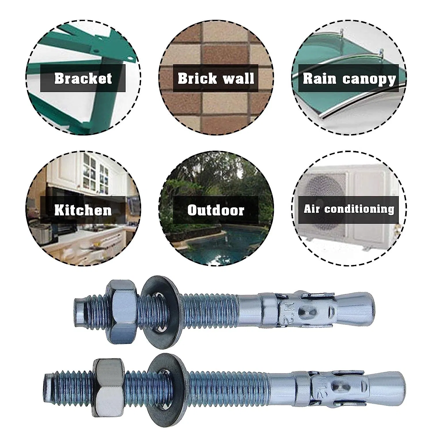 Анкерный болт M10x80 с клином, оцинкованный
