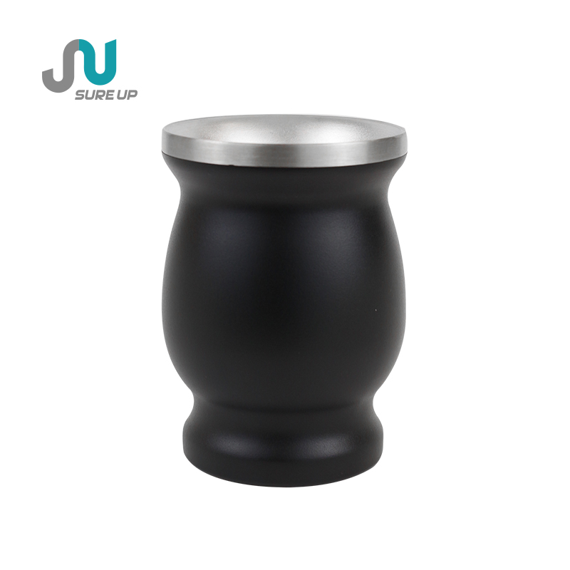 8oz Custom Logo Double Wall Vacuum Insulated Stainless Steel Yerba Mate Gourd Tumbler Business Gifts & Office Cup