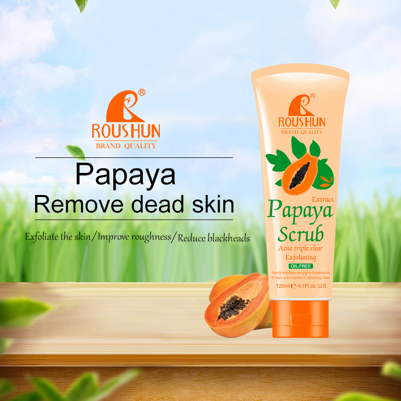Roushun Papaya Exfoliating Gel Face and Body Scrub Private Label Acceptable
