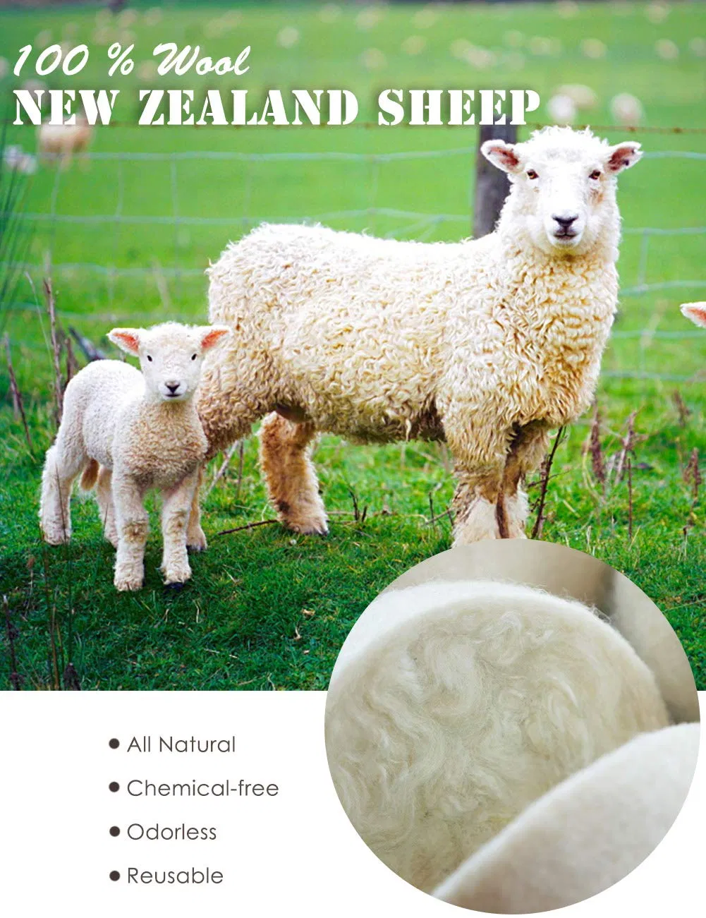 Best Seller Organic Wool 100% Alpaca Fiber Wool Felt Dryer Decoration Wool Ball Tumble Dryer Balls