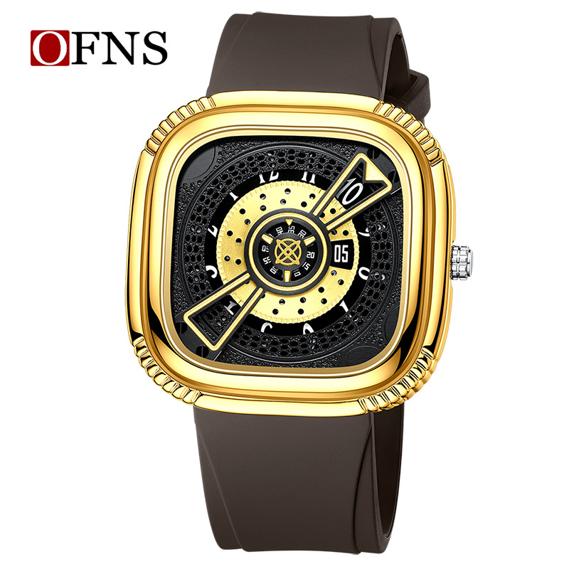 Multifunctional Waterproof Men's Watch Creative Skeleton Square Dial Quartz Fashion Business Timepiece
