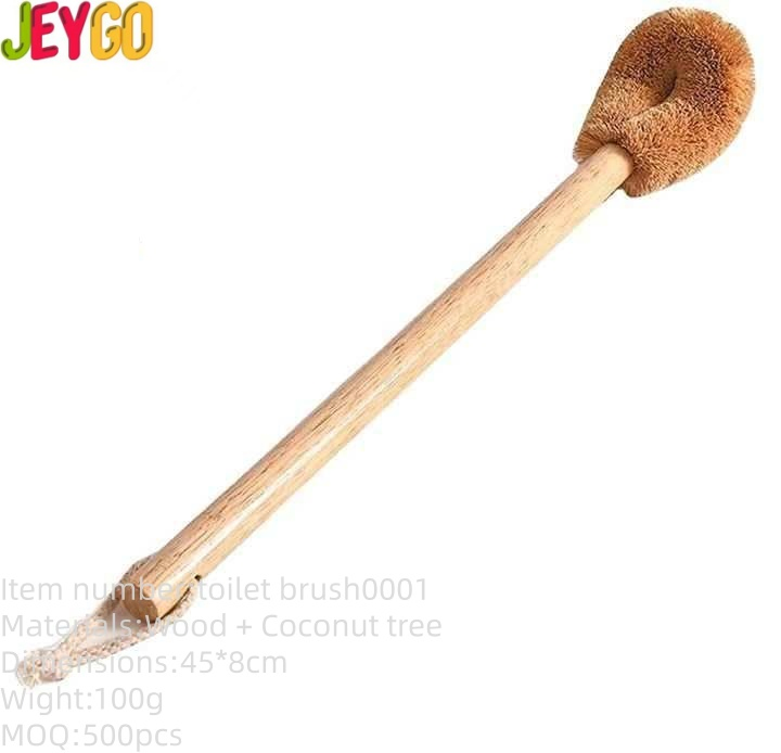 Wooden-Handled Toilet Brush for Cleaning and Washing a High-Quality Cleaning Brush.