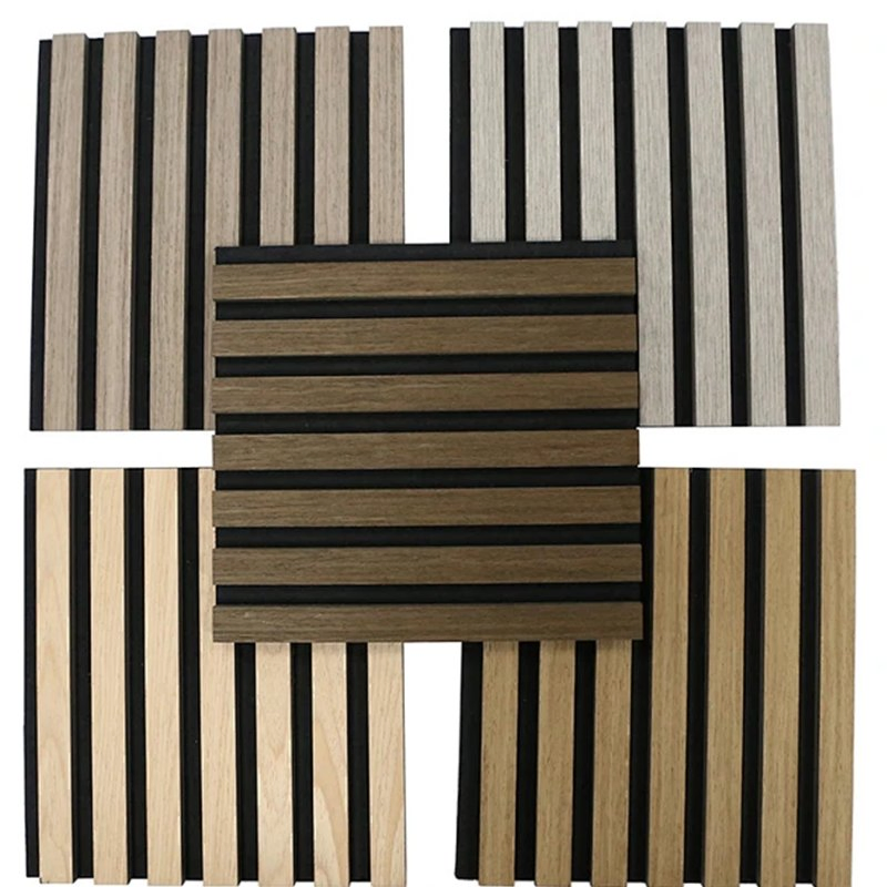 Classic Beige MDF Acoustic Wall Panels, Soundproofing Wood Paneling for Interiors