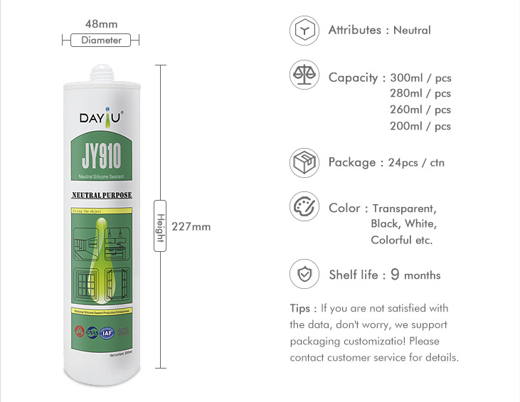 High Bond Weatherproof One-Component White Neutral Silicone Glass Sealant for Construction