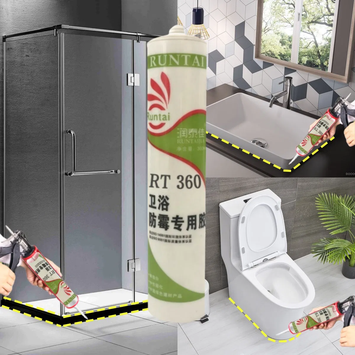 Runtai Best Sell Single Component Mildew Proof Waterproof Silicone Sealant for Sanitary