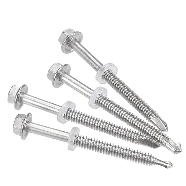 OEM Wholesales Hexagon Washer Head Self-Drilling Screws 410 Stainless Steel Sheet Metal Screws