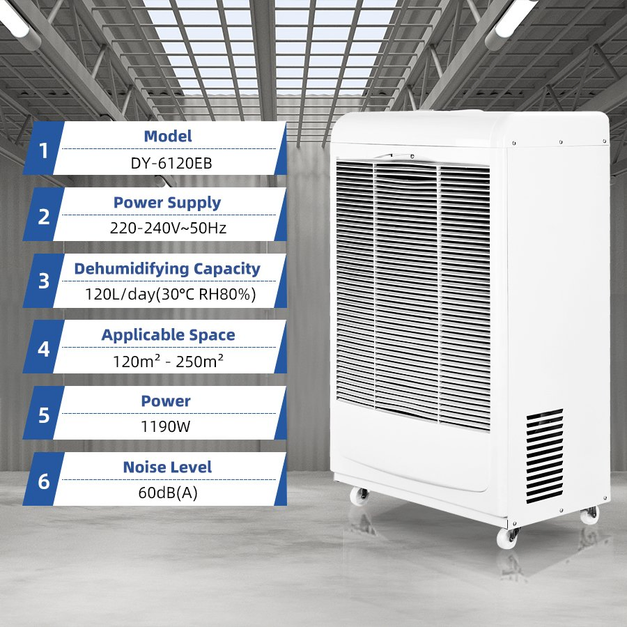 Dy-6120eb Professional Portable Industrial Dehumidifier for Swimming Pool
