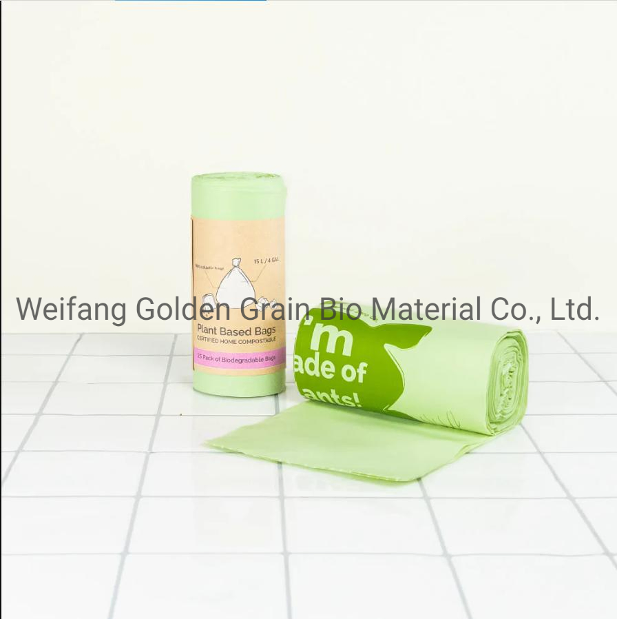 Custom Printed Eco Friendly Compostable Plastic Garbage Bags Black Wholesale