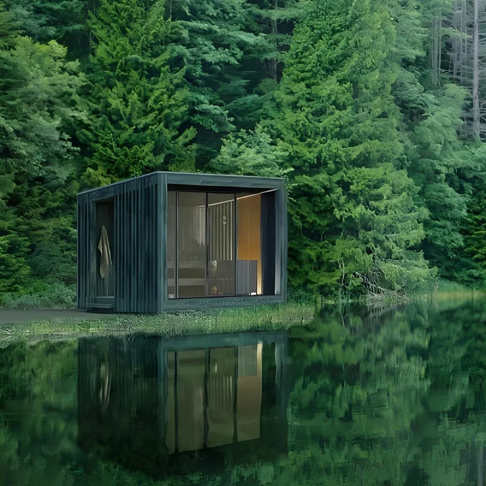 Премиум сауна для улицы из двойной хемлока на 4-6 человек