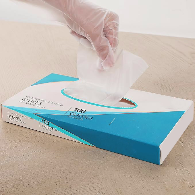 Kitchen Prep Disposable Gloves, TPE Clear Latex-Free Kitchen Safe Cleaning Gloves
