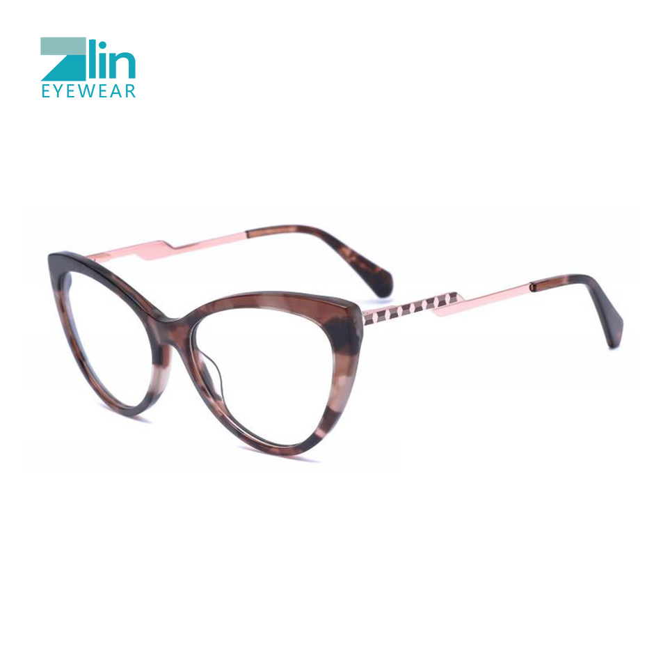 Factory Wholesale Cat Eye Optical Frame Women Eyewear Acetate Oculos