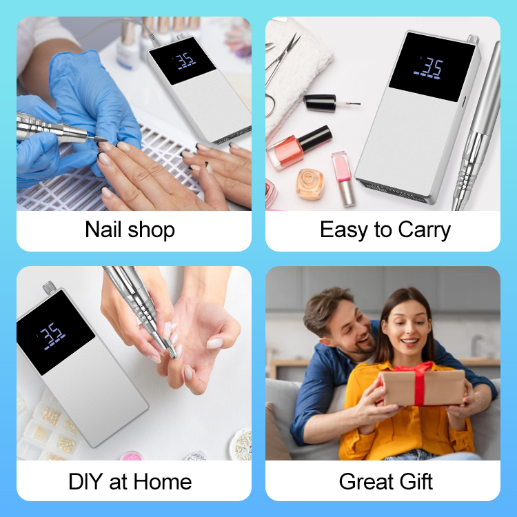 Professional Rechargeable 35000rpm Electric Nail Drill Machine Kit Pedicure Manicure Salon Equipment