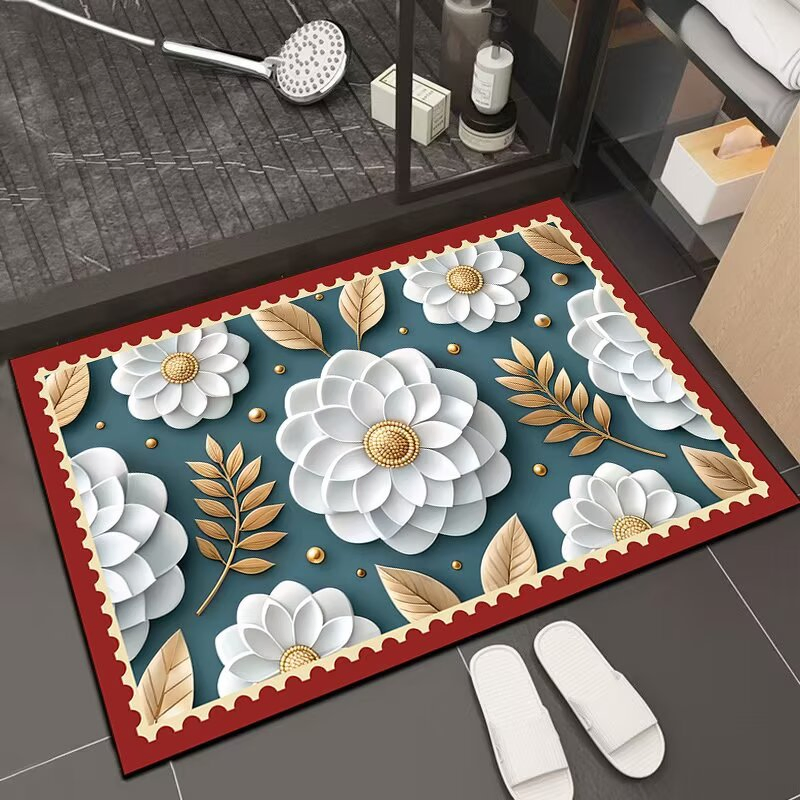 Diatomaceous Earth Bath Mat Non Slip Soft and Super Absorbent Diatomite Bathmat Carpet Quick Dry Door or Kitchen Bathroom