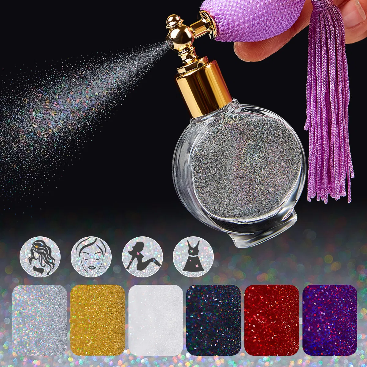 Radiant Gold Glitter Spray for Face, Hair, and Body