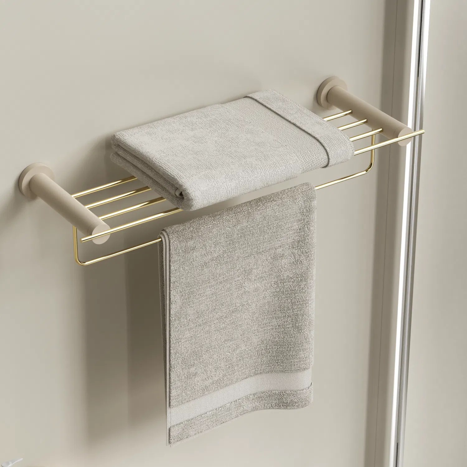 Luxury Bathroom Design Wall Mount Gold White Brass Bathroom Accessories Set