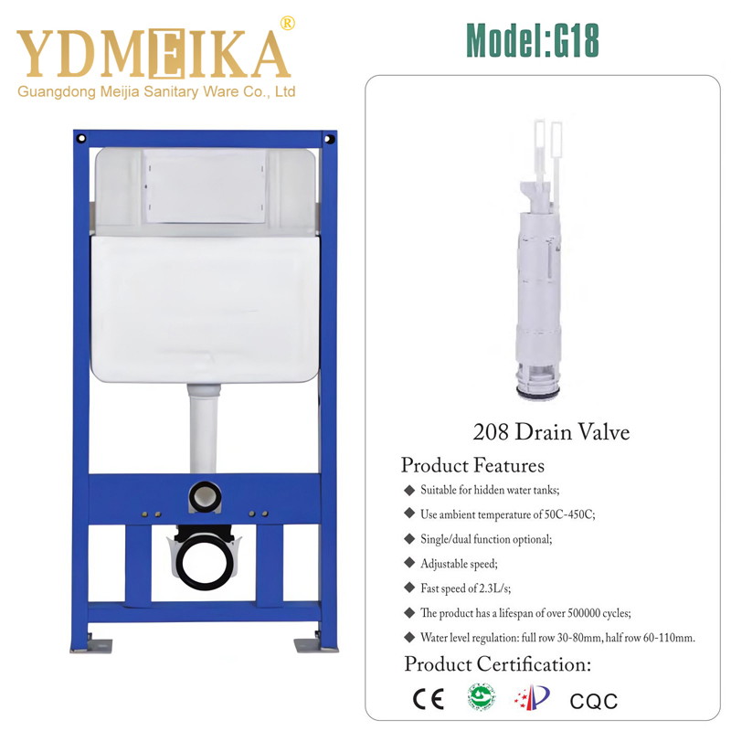 Sanitaryware Bathroom Wall Mounted Water Saving Plastic HDPE Twin Flush Water Tank Concealed Cistern