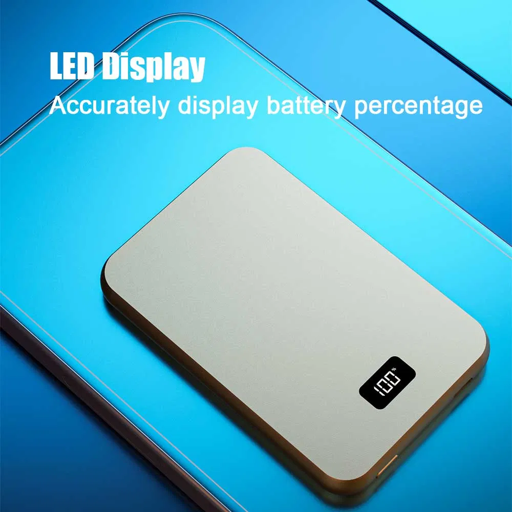 Ultra Thin Magnetic Fast Charging Wireless Magsafe 10000mAh Mini Portable Power Bank for Android iPhone 15 14 Batterie Externe Charger