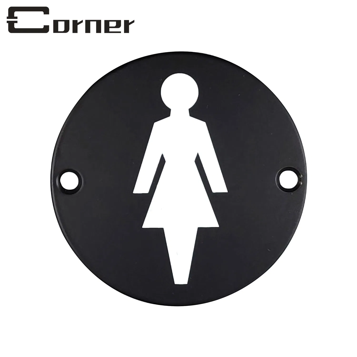 1.2mm Thickness Etching Stainless Steel Round Silk Print Restroom Door Sign Plate for Public Area