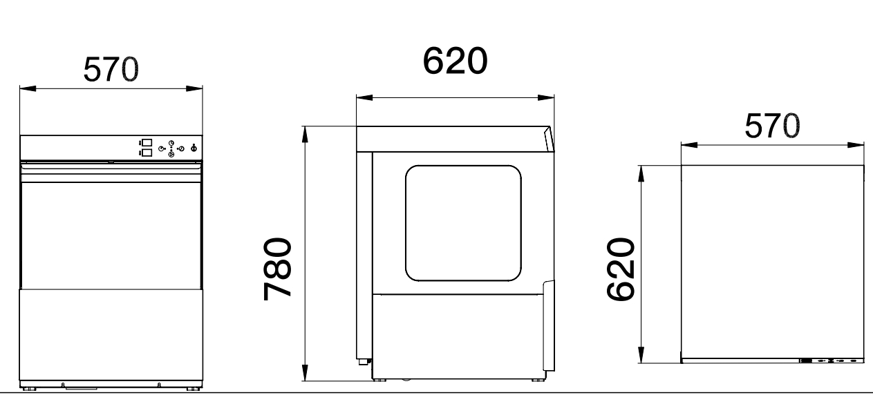 Commercial Compact Undercounter Dishwasher with High-Speed System Built-in Dish Washer for Restaurant/Bar Kitchen Utensils