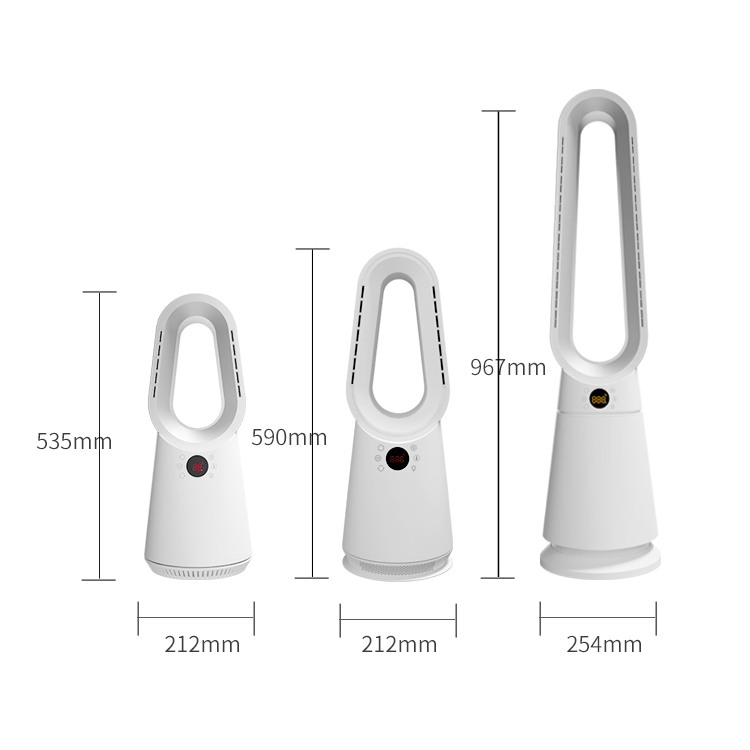 Modern Design OEM Supported New Design Product Super Cheap Bladeless Fan 20 Speed with PTC 2000W Heater