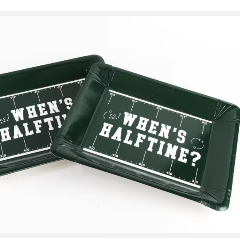 Round Disposable Paper Plates Recyclable Tableware Salad Plate