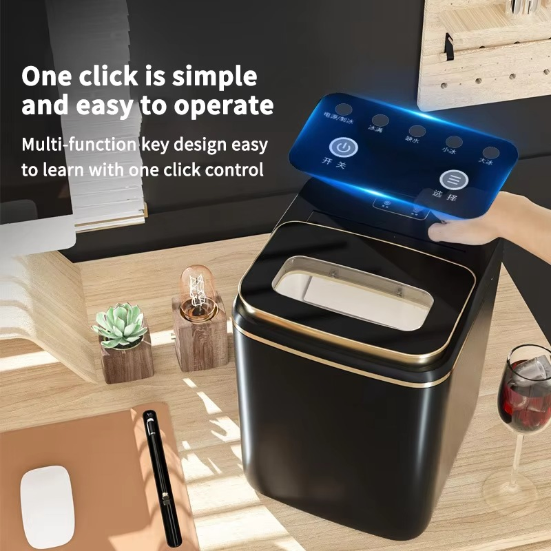 Ice Maker Machine for Countertop Ice Cubes Ready in 6 Mins Self-Cleaning Ice Making Machine with Scoop and Basket with Self-Cleaning and Compact Build
