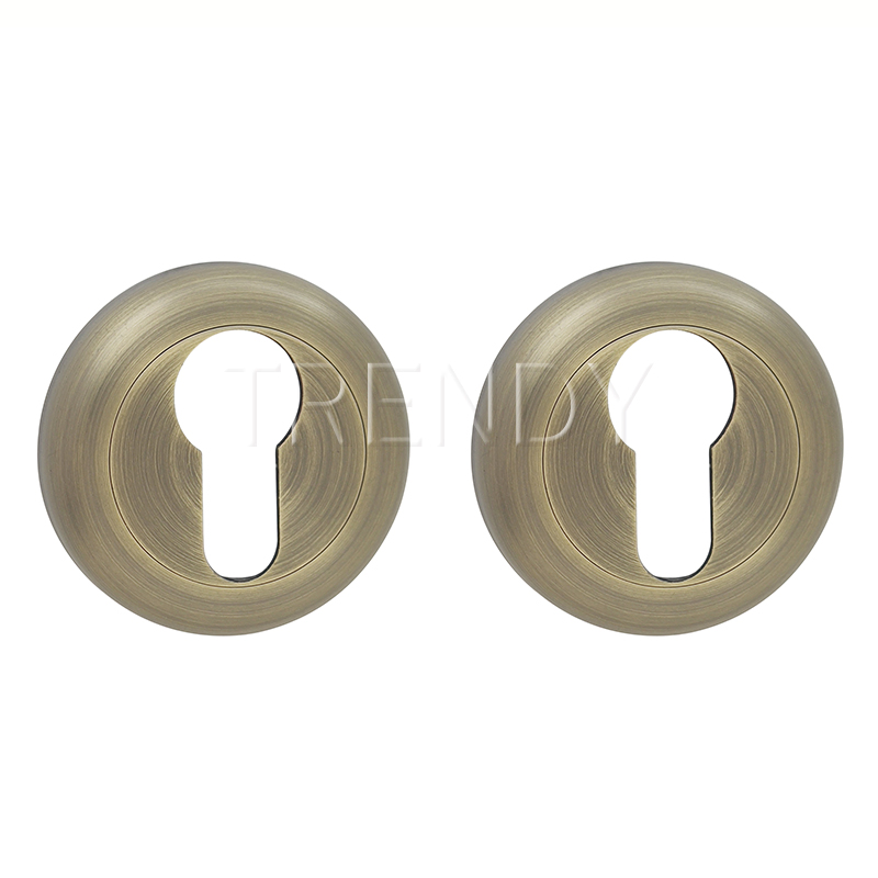 Ruiji Door Accessories Handle Lock Cover Classic Round Cylinder Rose Bright Silver Escutcheon (ZR20-CL)