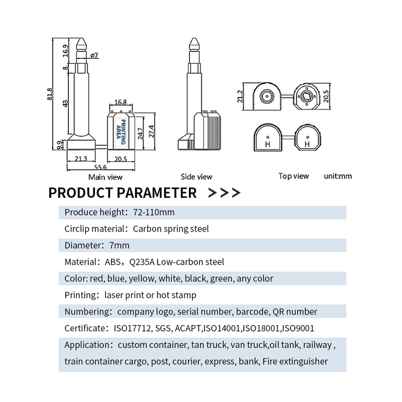 Container Security Seals Bolt Seals Disposable