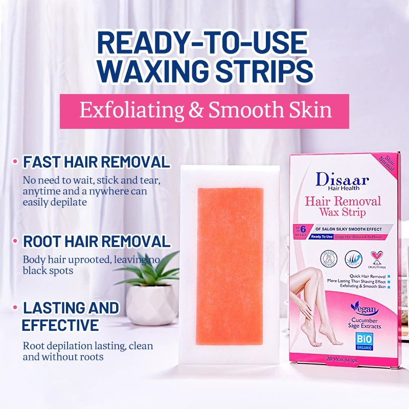 20PCS Hair Removal Body Wax Strips Soft Depilatory Waxing Strip