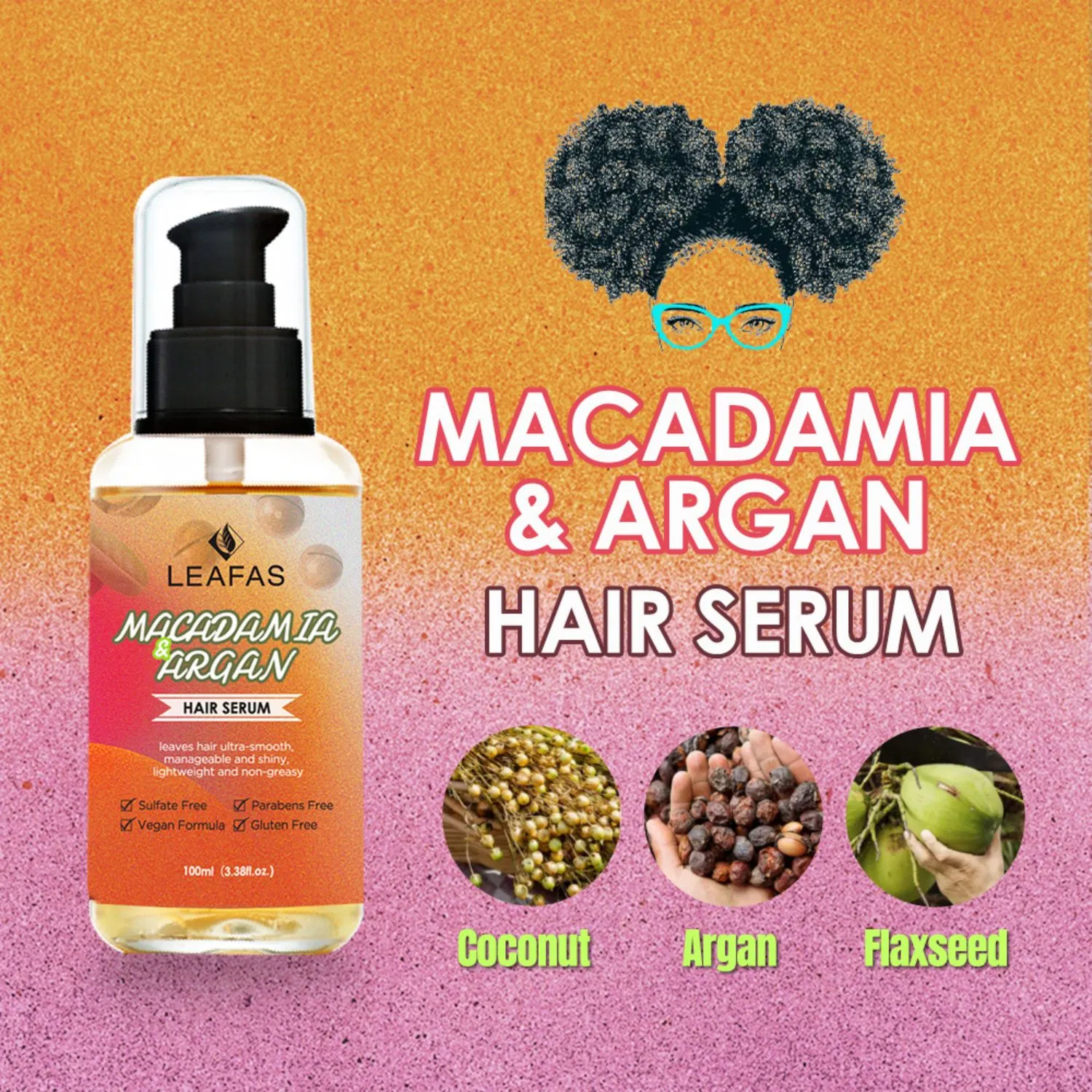 Private Label Argan Oil Moisturizing Repair Hair Serum