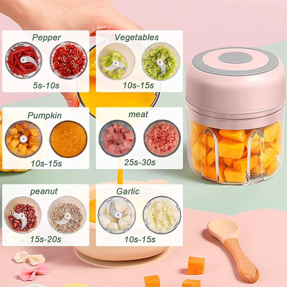 100/250ml Mini Multifunctional Wireless Garlic Beater Electric Garlic Chopper