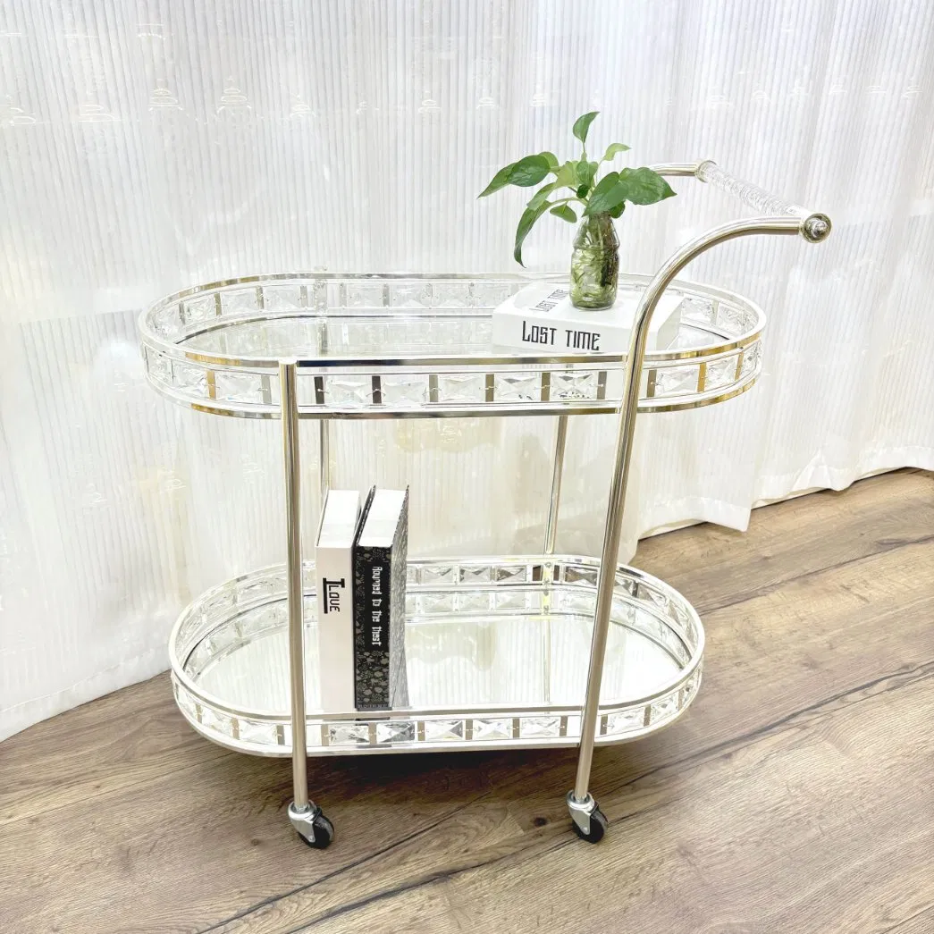 Luxury Mirror Arab Metal Dining Car Hotel Lobby Dining Car Handcart