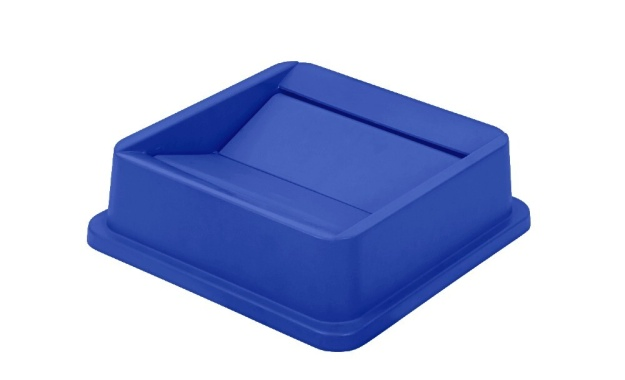 Серый квадратный мусорный бак для кухни и офиса